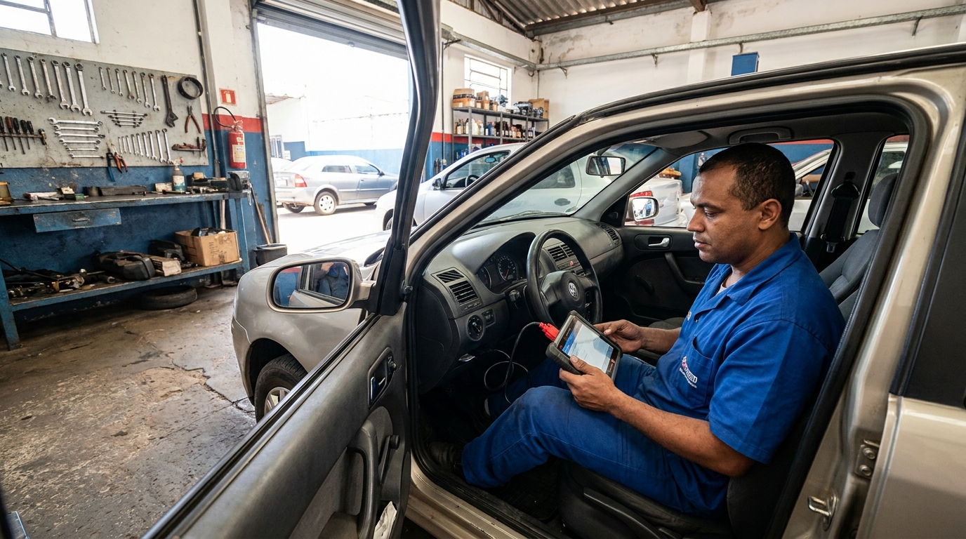 Diagnóstico de airbag com scanner no Sudoeste, Brasília‑DF