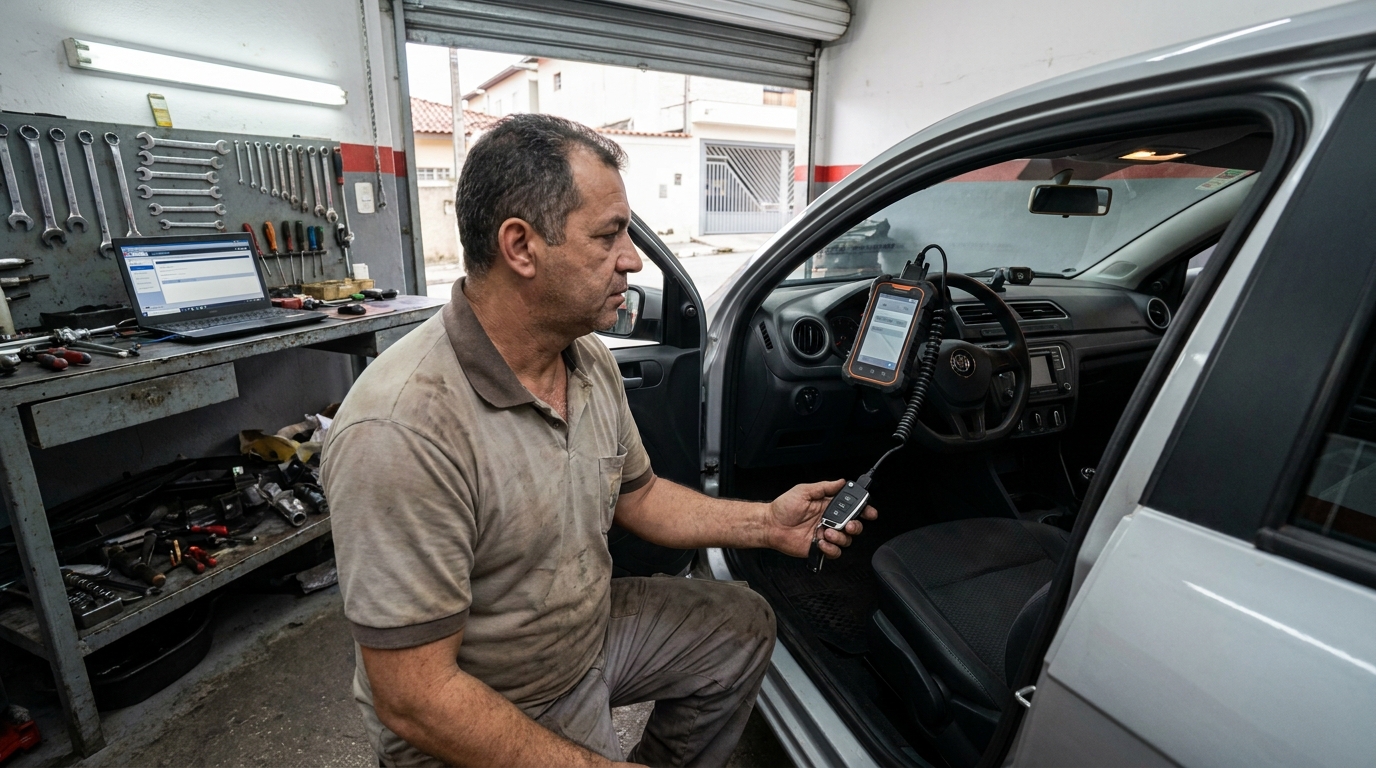 Troca de bateria de controle no Tanque, Atibaia‑SP